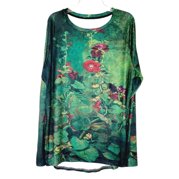 Watercolor Painting Printed Long-sleeve Tee - Picture 1 of 7